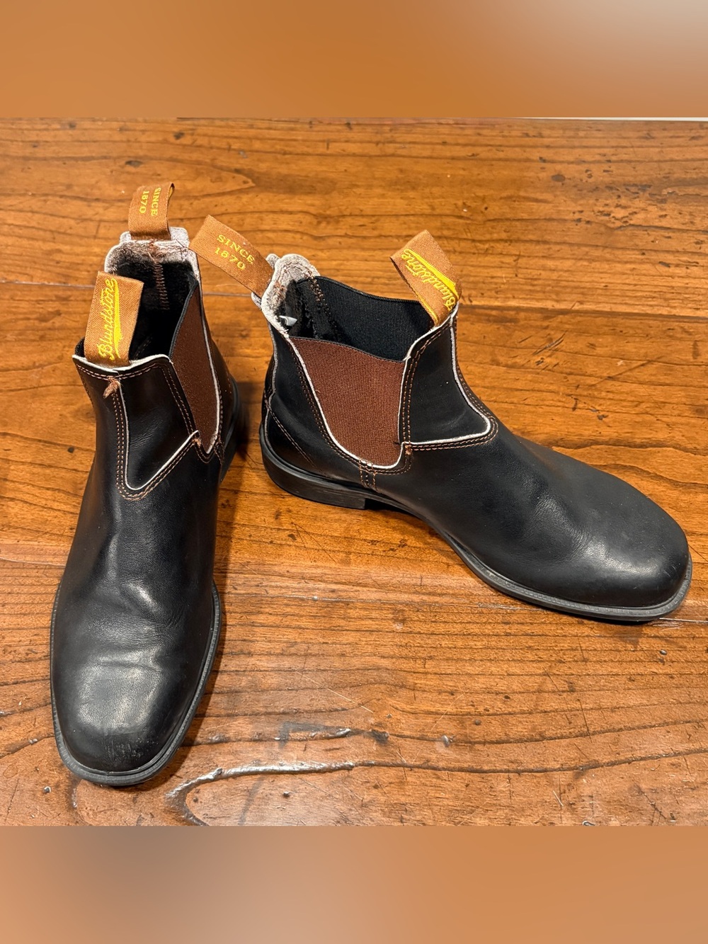 Blundstone Chisel Toe Dress Chelsea Boots Stout Brown Square Toe Men's 10 (AU 9)